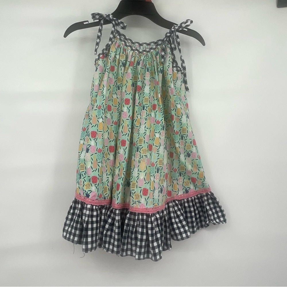 Little Bird pineapple print cotton flowy tie dress